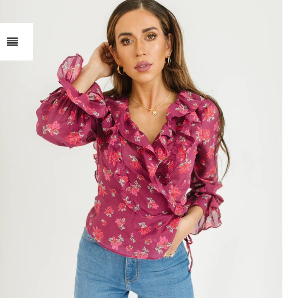 NEW Free People Amanda Ruffle Top blouse